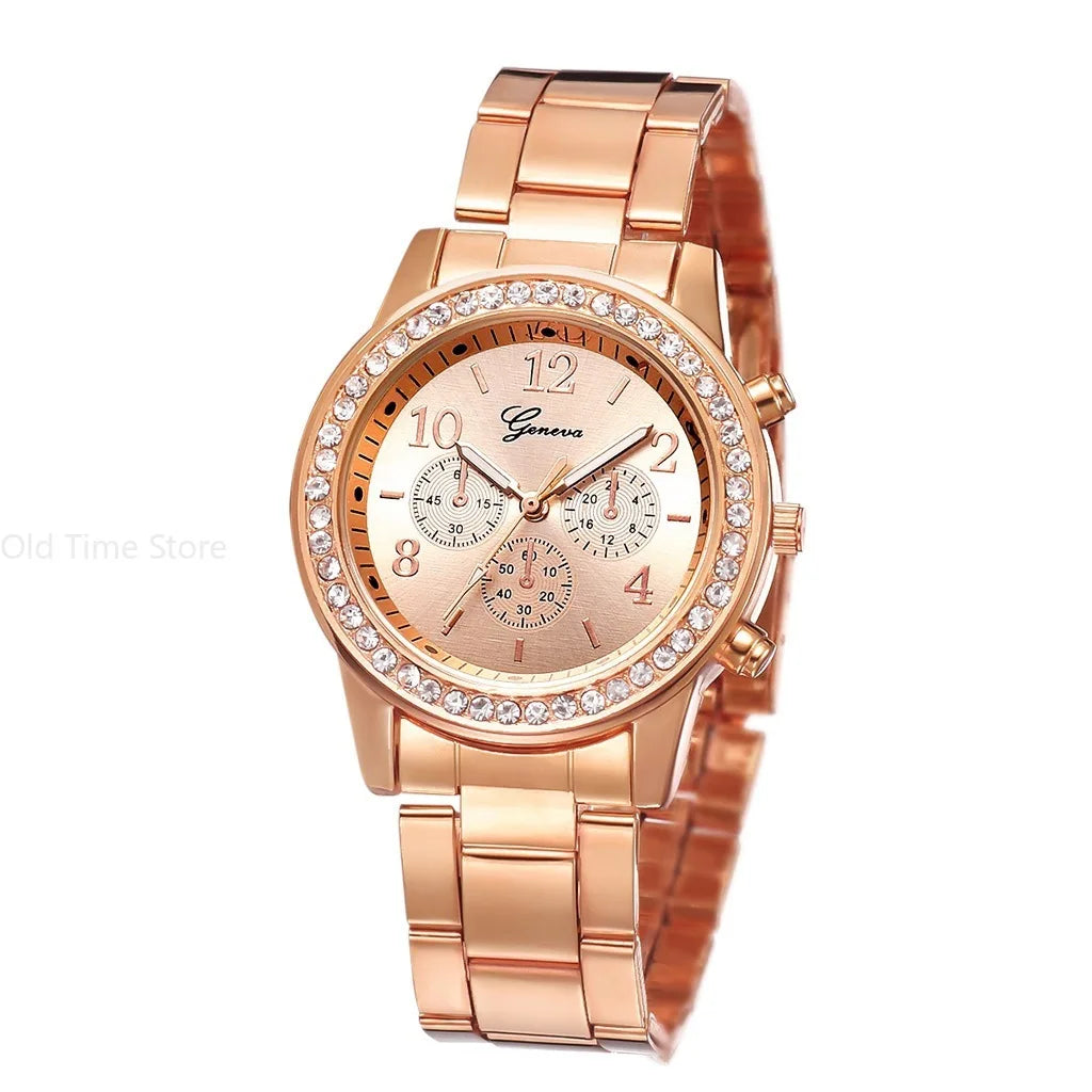 Ensemble Femme montre et bracelet  classique strass