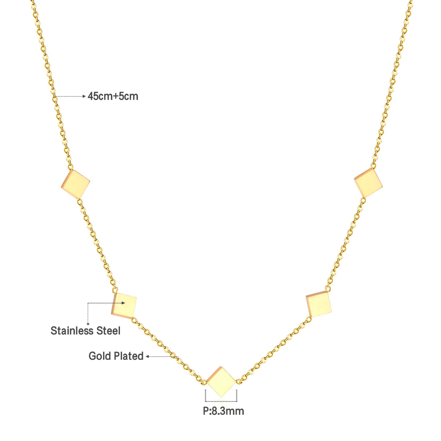 Collier Femme Chic Luxe – Acier Inoxydable & Breloque CZ Ronde