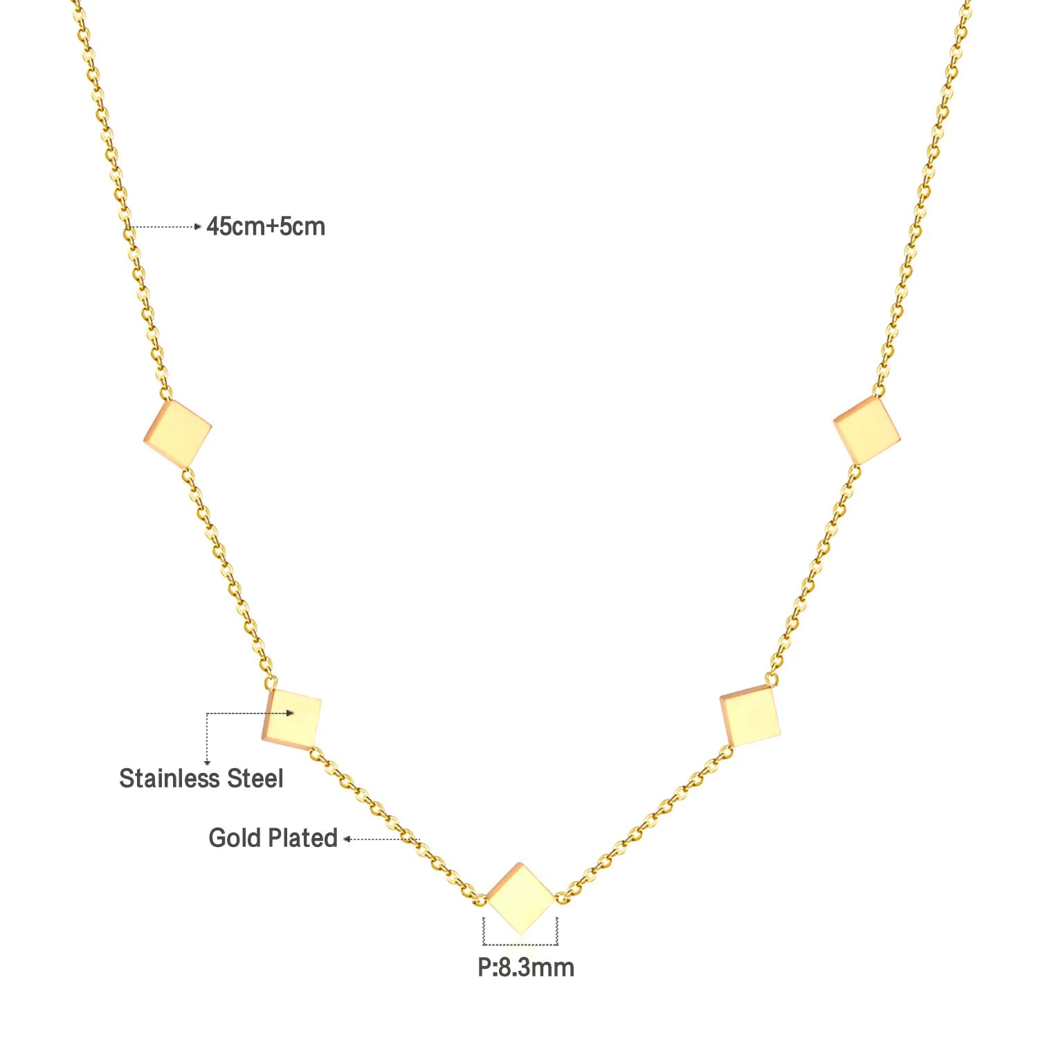 Collier Femme Chic Luxe – Acier Inoxydable & Breloque CZ Ronde