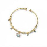 🧿 Bracelet Mauvais Œil pour Femme – Ensemble Luxe en Acier Inoxydable & Zircon ✨