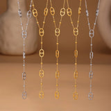 ✨ Collier Long à Pampilles Femme – Acier Inoxydable Plaqué Or 18K