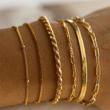 💛 Ensemble de Bracelets Dorés Femme – 6 Pièces Style Bohème Rétro