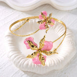 🌸 Bracelet Manchette Floral – Jonc Ouvert Élégant & Chic