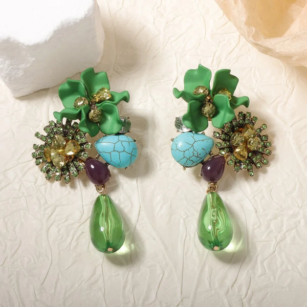 🌸 Boucles d’Oreilles Bohème Fleuries – L’Éclat Vintage & Coloré ✨💎