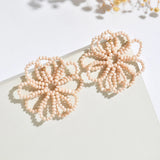 🌸 Boucles d’oreilles florales ajourées en perles