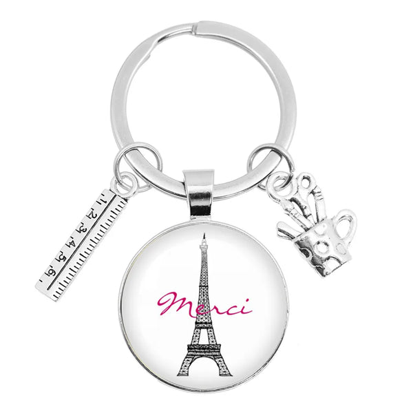✨ Porte-Clés “Merci Maîtresse” – Pendentif en Verre & Règle 📏💖