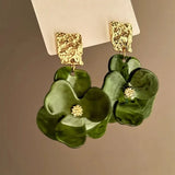 🌸 Boucles d’Oreilles Vintage en Acrylique – Pétales de Fleur Élégants & Luxe ✨