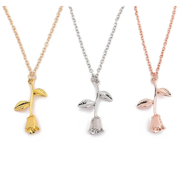 💎 Collier “Beauty & Beast” – Bijou Femme Romantique Or Rose
