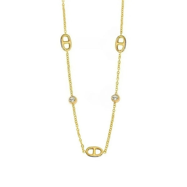 💎 Collier Femme Haut de Gamme – Acier Titane | Style Français Minimaliste & Diamant Blanc ✨