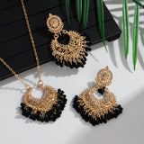 ✨ Ensemble de Bijoux Indiens Rétro Plaqué Or – Style Vintage Ethnique Femme