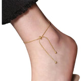 ✨ Bracelet de Cheville Chaîne Fine Réglable – Style Vintage Minimaliste