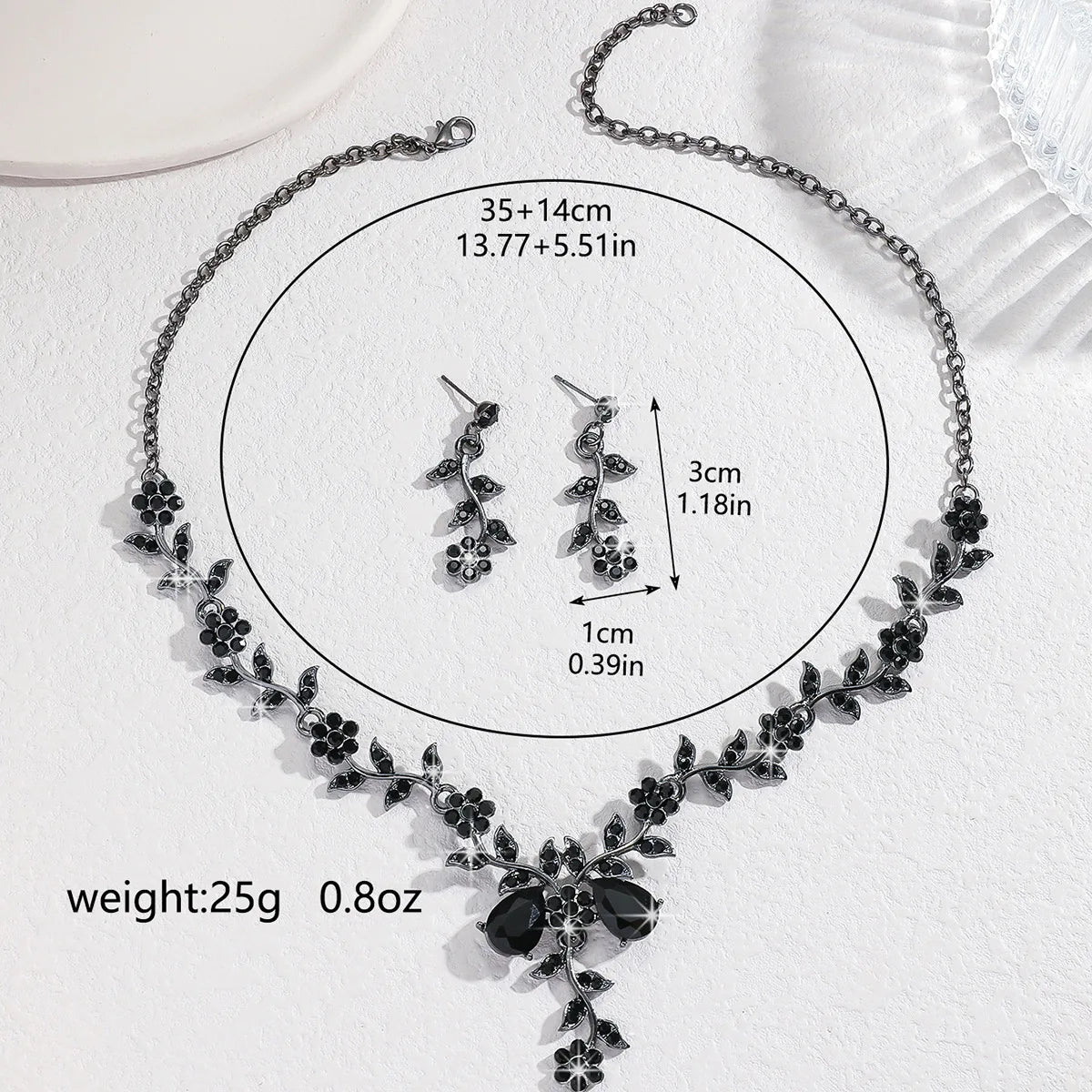 Parure floral Collier et Boucles d'oreille