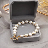 💖 Bracelet de luxe en perles d’eau douce ✨ – style baroque chic 🌸 acier inoxydable