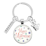 ✨ Porte-Clés “Merci Maîtresse” – Pendentif en Verre & Règle 📏💖
