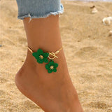 🌸 Bracelet de Cheville à Breloques Fleurs de Cerisier – Chaîne Dorée Été
