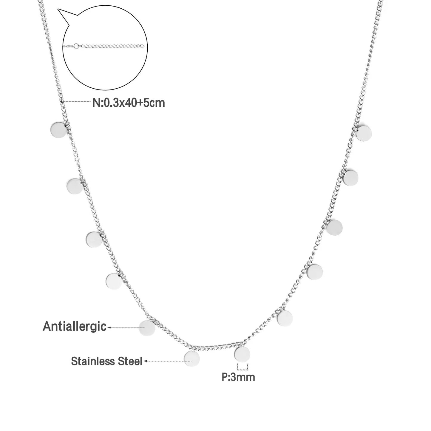 Collier Femme Chic Luxe – Acier Inoxydable & Breloque CZ Ronde