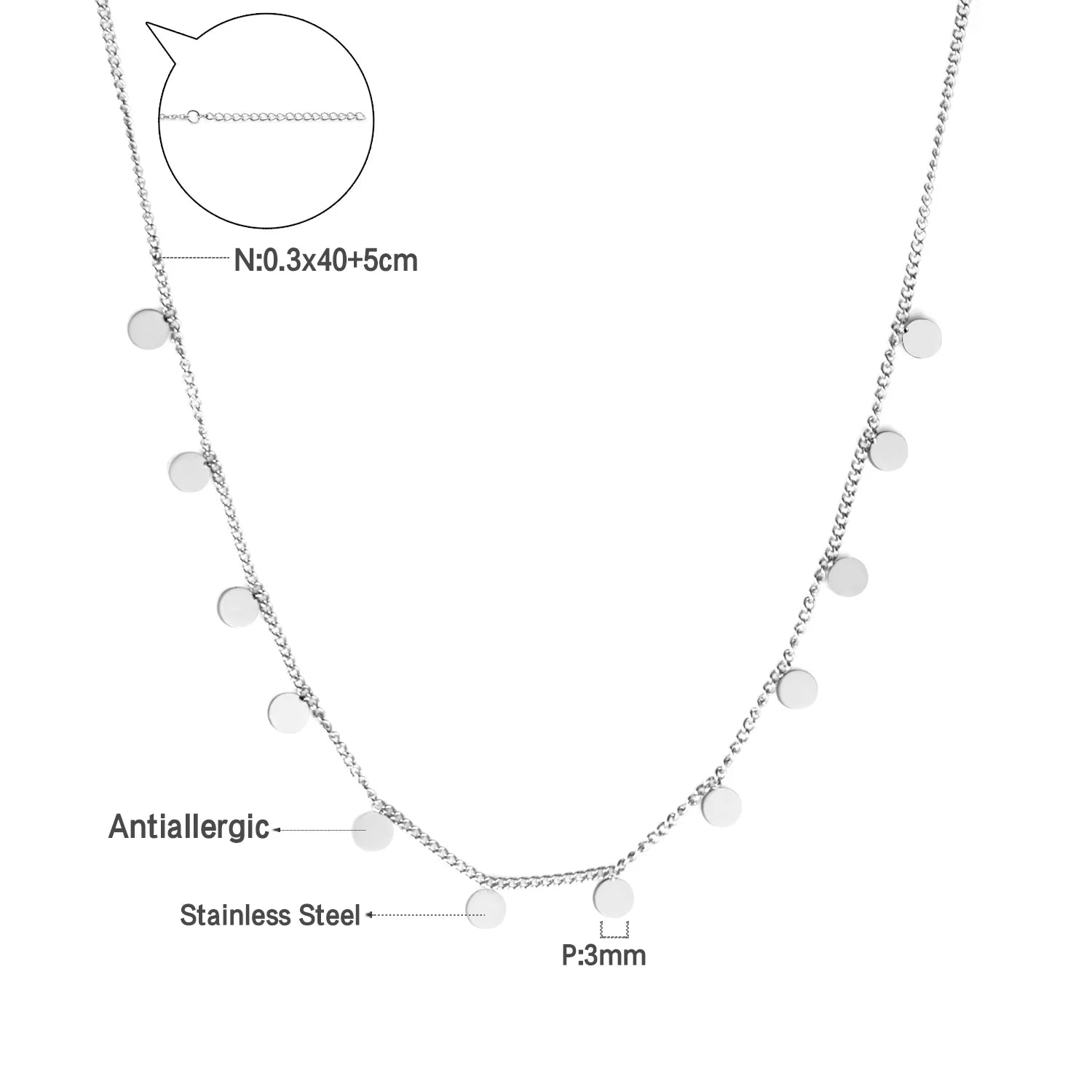 Collier Femme Chic Luxe – Acier Inoxydable & Breloque CZ Ronde