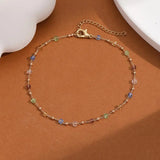 🌈 QIAMNI Bracelet de Cheville Cristal Coloré – Style Bohème Géométrique