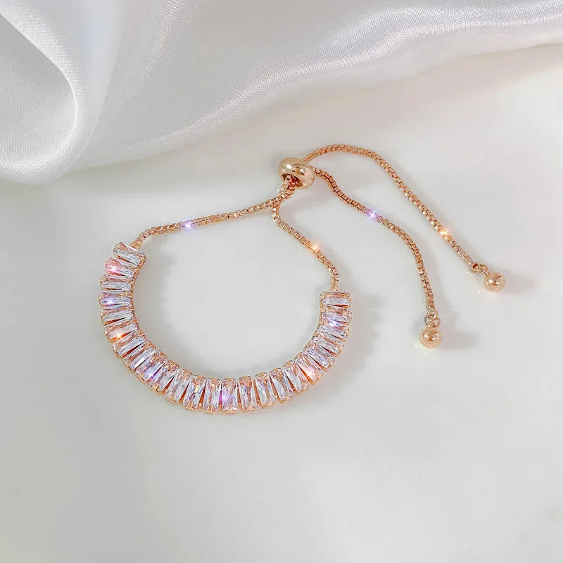 🌸 Bracelet Femme Chic Strass – Acier Inoxydable & Zircon Éclatant