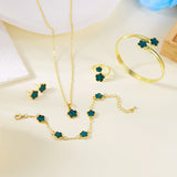 🌸 Ensemble Bijoux Femme 5 Pièces – Fleurs de Prunier Émaillées Colorées