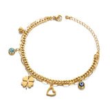 🧿 Bracelet Mauvais Œil pour Femme – Ensemble Luxe en Acier Inoxydable & Zircon ✨