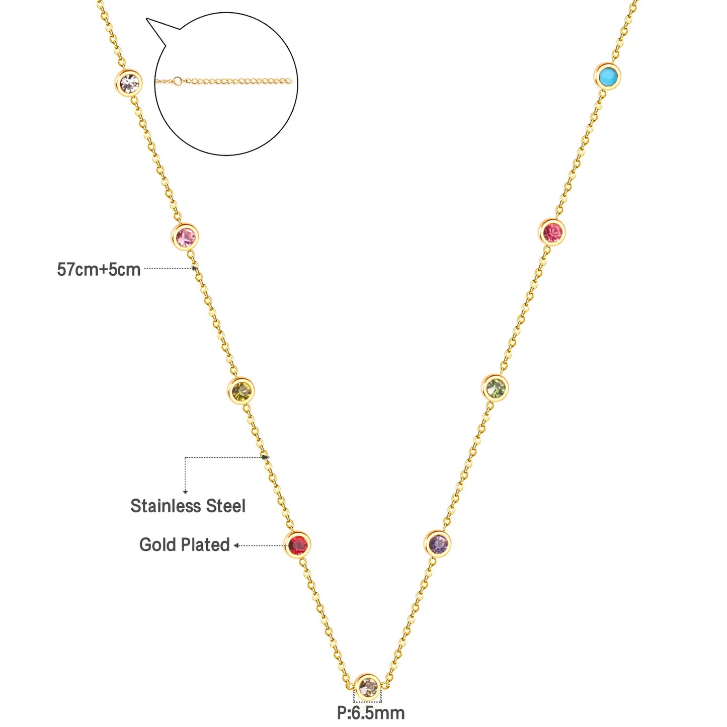 Collier Femme Chic Luxe – Acier Inoxydable & Breloque CZ Ronde