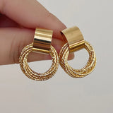 💛 Boucles d’Oreilles Pendantes Rondes Vintage – Style Géométrique Élégant ✨