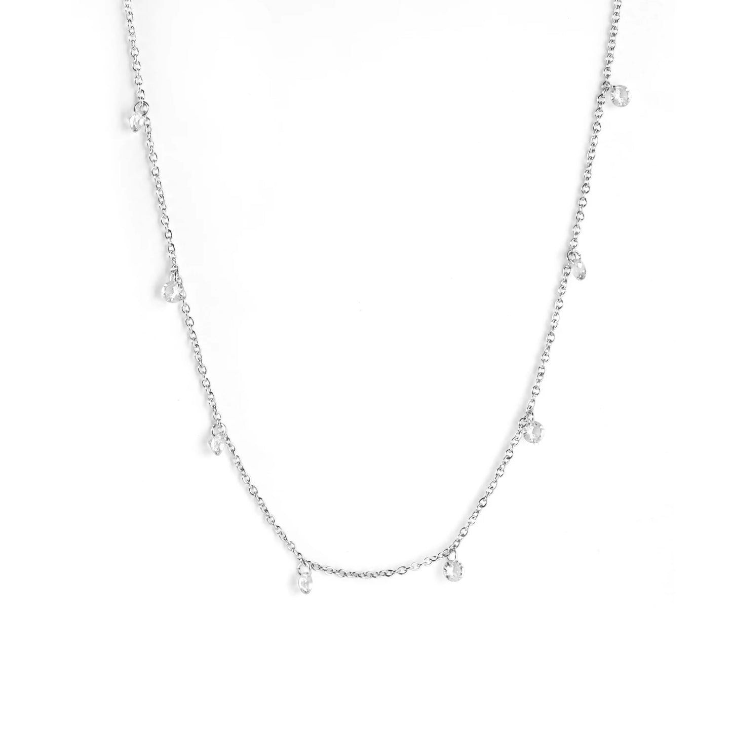 Collier Femme Chic Luxe – Acier Inoxydable & Breloque CZ Ronde
