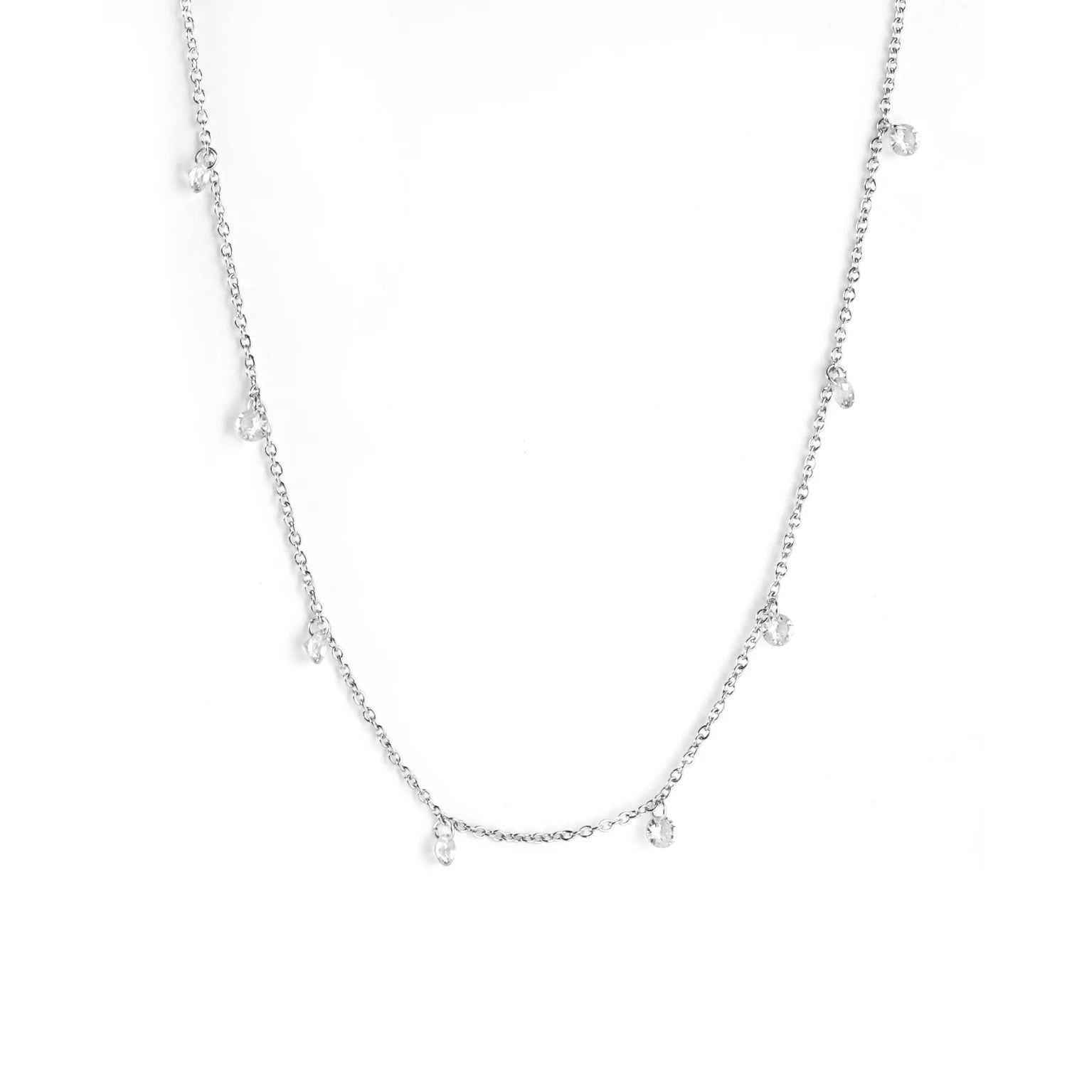 Collier Femme Chic Luxe – Acier Inoxydable & Breloque CZ Ronde