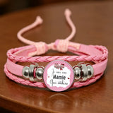 ✨ Bracelet en Cuir Rose pour  Maîtresse ou atsem  Cabochon en Verre 💖