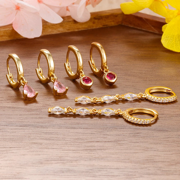 🌈 Boucles d’Oreilles d’Été Colorées – Goutte d’Eau Vintage en Acier Inoxydable ✨
