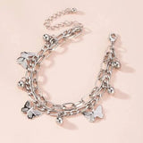 🦋 Bracelet papillon multi-couches femme ✨ – chaîne clavicule élégante 🌸 alliage de zinc, bijou de fête & mode européenne 💖