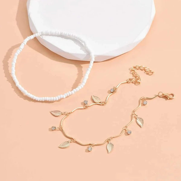 🌸 Bracelet de Cheville Boho Étoile & Cristal