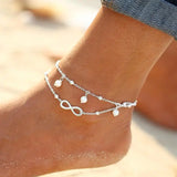 ✨ Chaîne de Cheville Tendance Femme – Or & Argent Strass Brillants