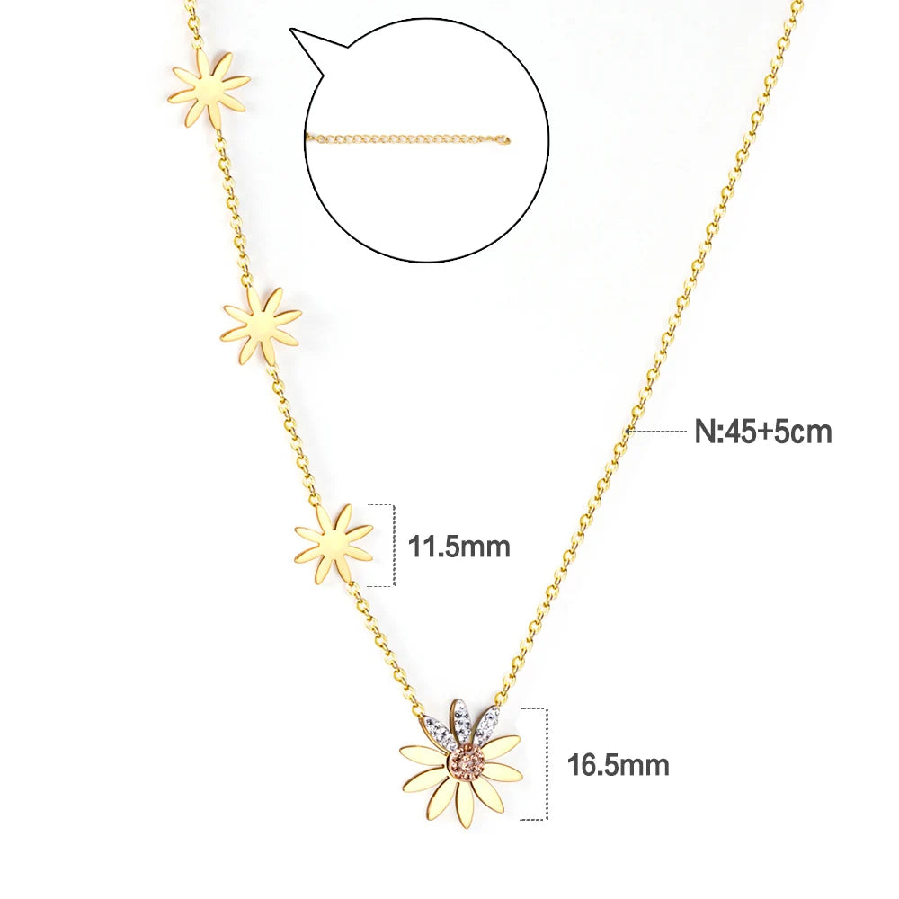 Collier Femme Chic Luxe – Acier Inoxydable & Breloque CZ Ronde