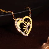 💛 Collier & Bracelet Exquis en Acier Inoxydable – Cœur, Soleil & Lune