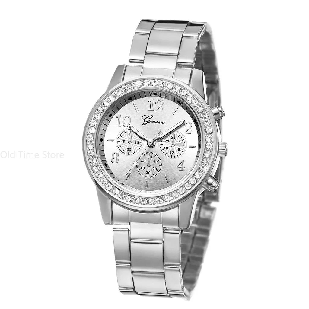 Ensemble Femme montre et bracelet  classique strass