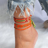 🌈 Bracelet de Cheville Bohème Fait à la Main – Perles Colorées Été