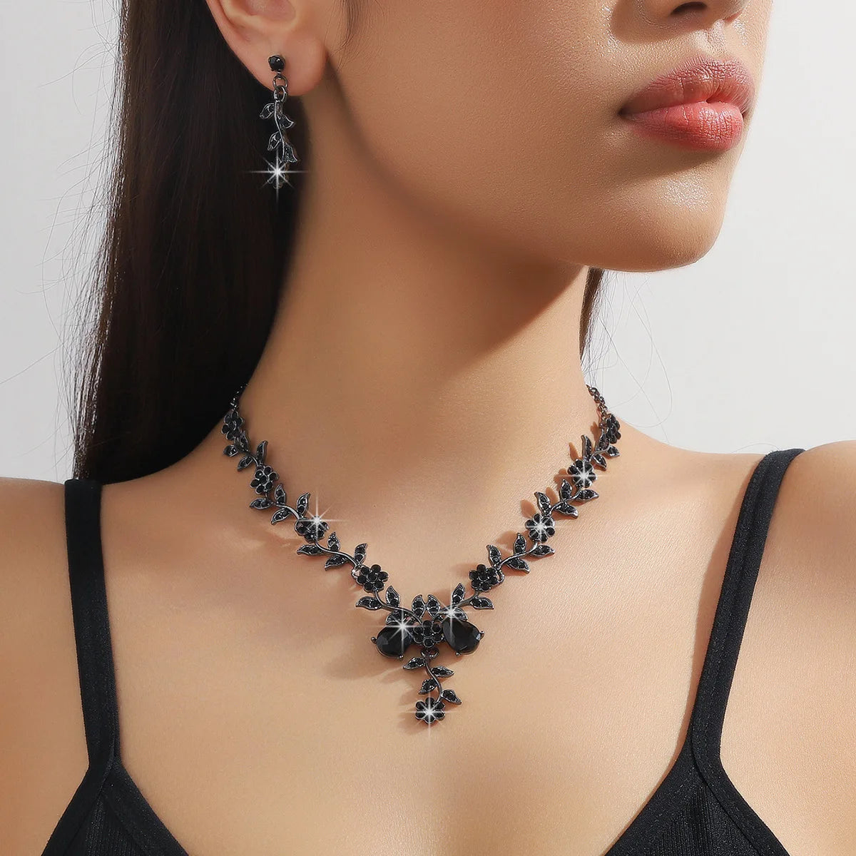 Parure floral Collier et Boucles d'oreille