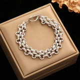 💛 Bracelet Maille Cubaine Acier Inoxydable – Style Chic Unisexe