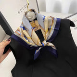 🧣 Foulard Carré en Soie 70x70cm – Style Luxe Femme & Accessoire de Sac