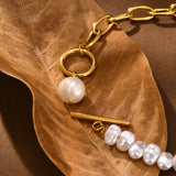 💖 Bracelet à breloques perles baroques ✨ – acier inoxydable
