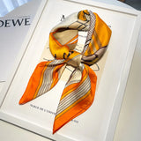 🧣 Foulard Carré en Soie 70x70cm – Style Luxe Femme & Accessoire de Sac