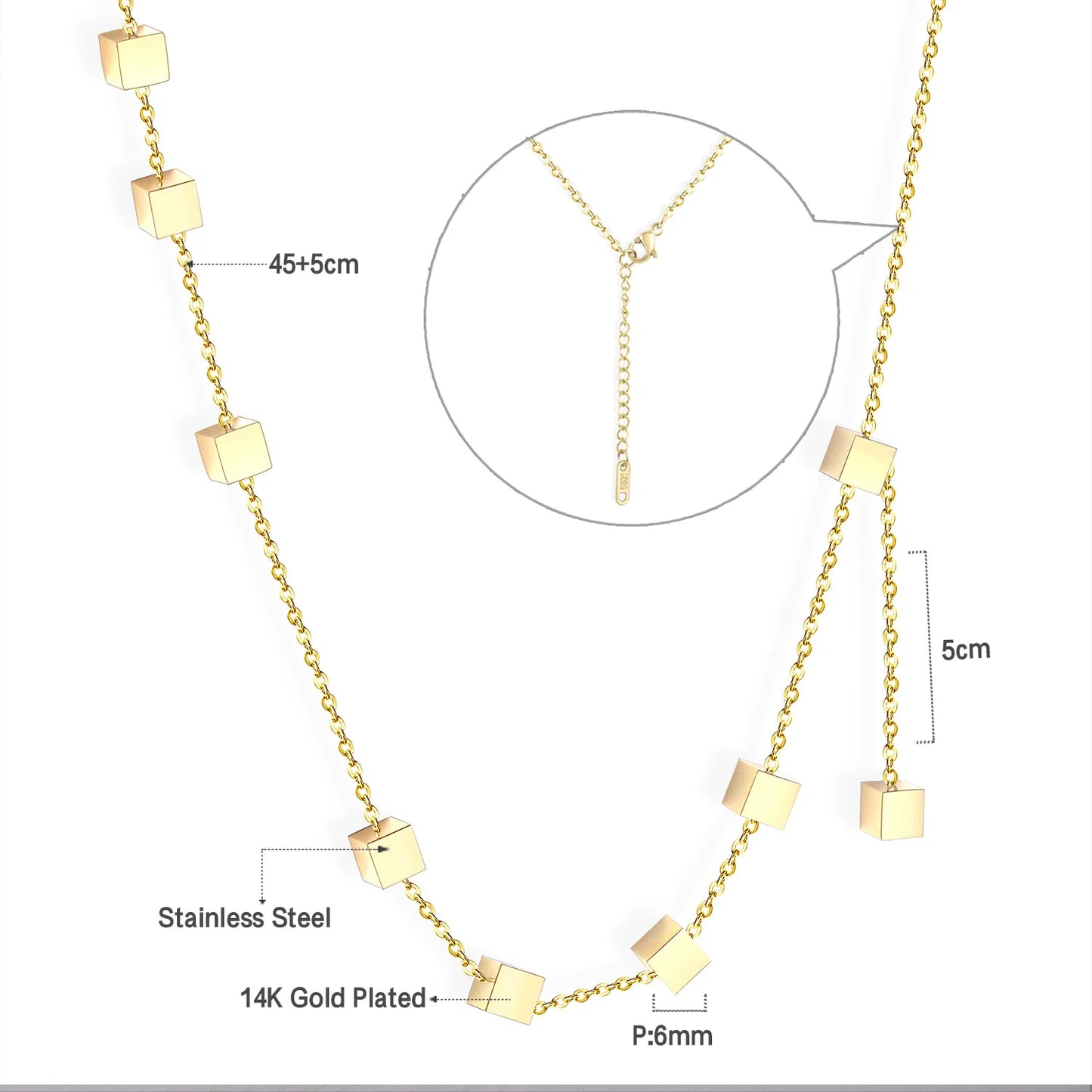 Collier Femme Chic Luxe – Acier Inoxydable & Breloque CZ Ronde