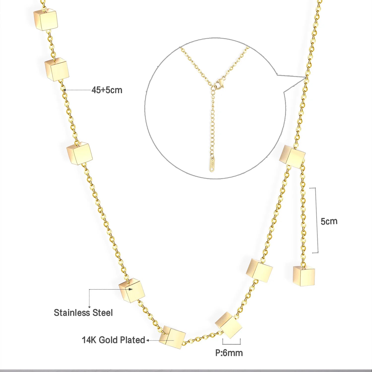 Collier Femme Chic Luxe – Acier Inoxydable & Breloque CZ Ronde