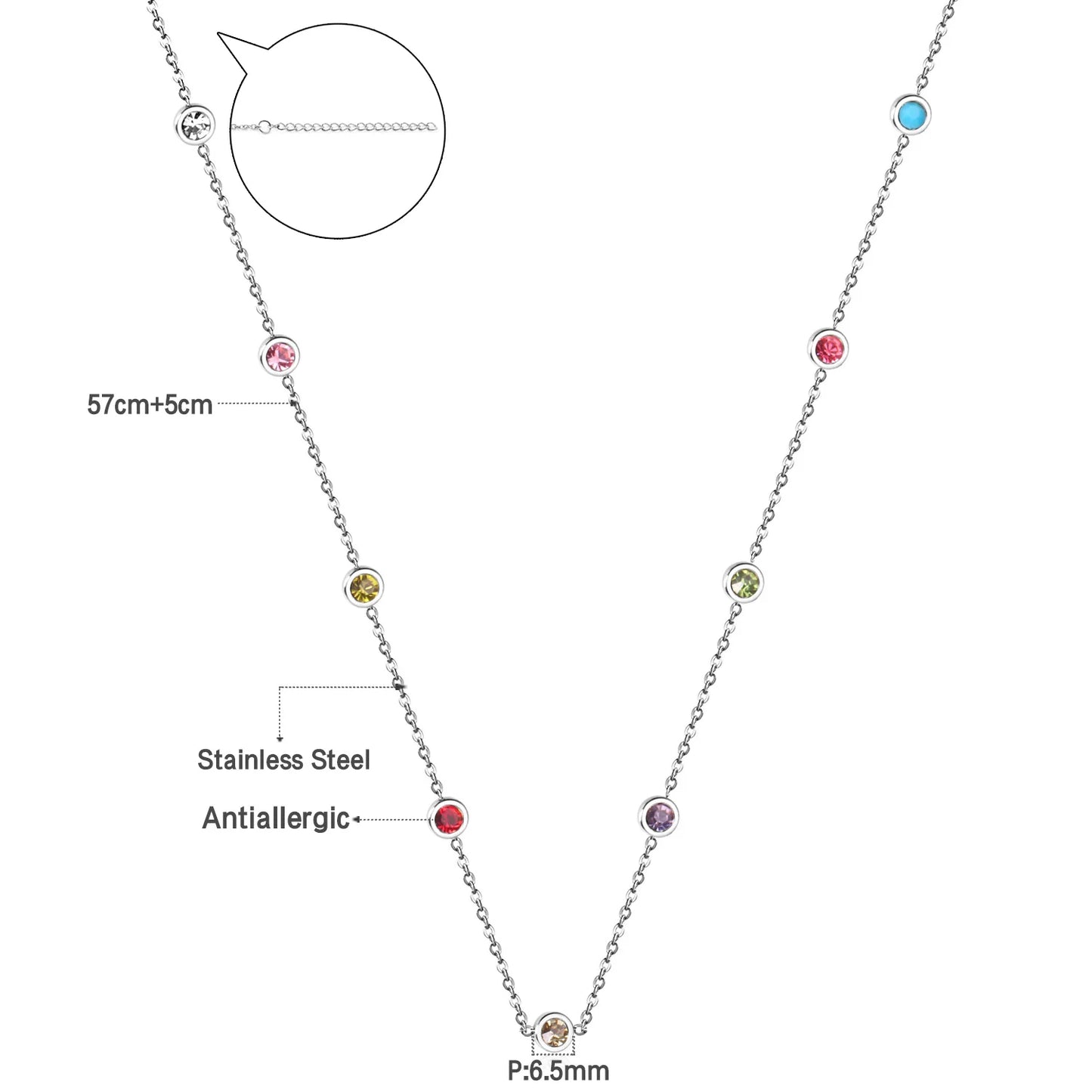 Collier Femme Chic Luxe – Acier Inoxydable & Breloque CZ Ronde