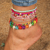 🌈 Bracelet de Cheville Bohème Fait à la Main – Perles Colorées Été