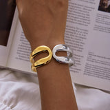 ✨ Bracelet Manchette Géométrique Plaqué Or  ✨