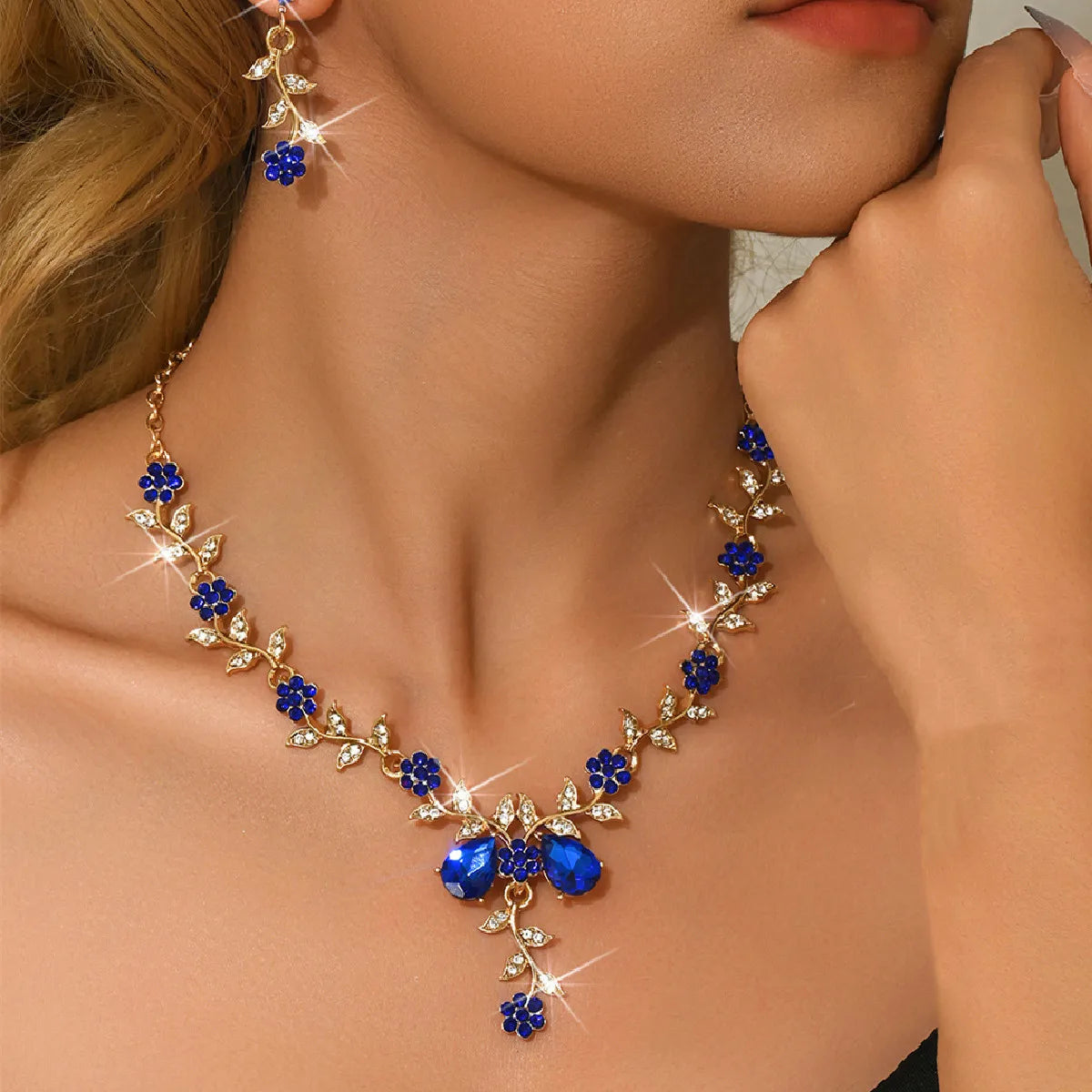 Parure floral Collier et Boucles d'oreille