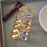 ✨ Bracelet Manchette Géométrique Plaqué Or  ✨